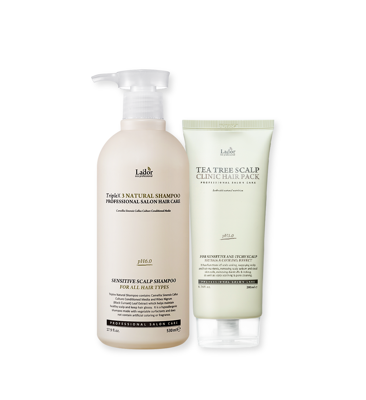 (1+1) Triplex3 Natural Shampoo + Tea Tree Scalp Clinic Hair Pack (530ml+200g Set)