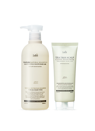 (1+1) Triplex3 Natural Shampoo + Tea Tree Scalp Clinic Hair Pack (530ml+200g Set)